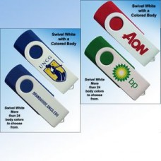 Swivel White Flash Drive - 4 GB Memory