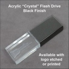 Acrylic "Crystal" Flash Drive - Black - 8 GB Memory