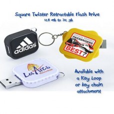 Square Twister Flash Drive - 4 GB Memory